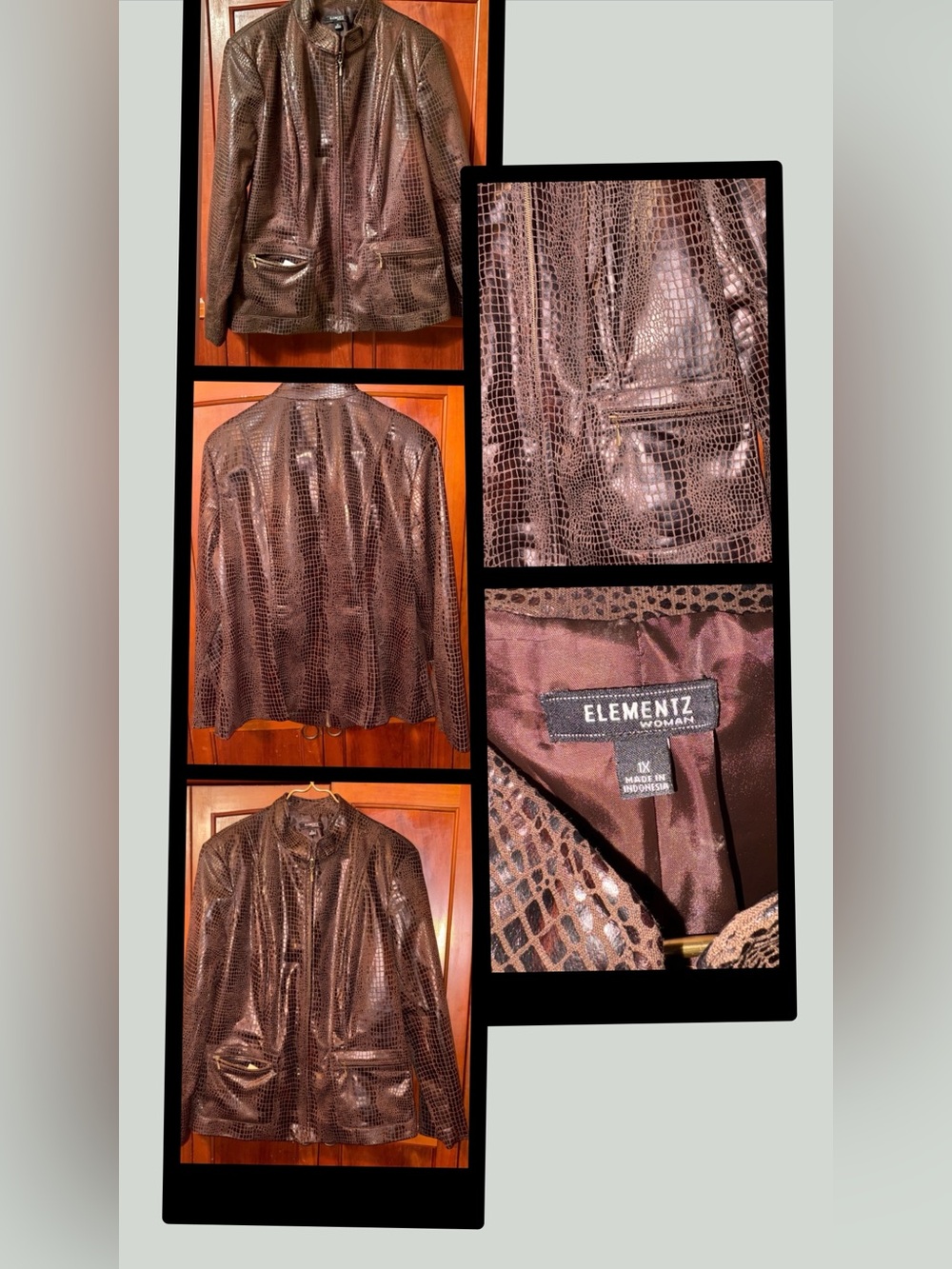 Elementz Metallic Brown Patterned LOOK@Pic tear inside #1763